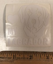 I Love My Labrador Window Decal Sticker Laptop White