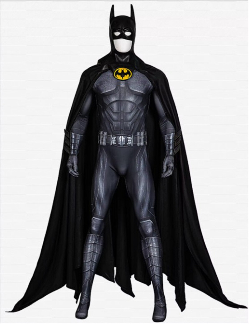 Batman Bruce Wayne Cosplay Costume Jumpsuits Cloak With Mask Full Set ...