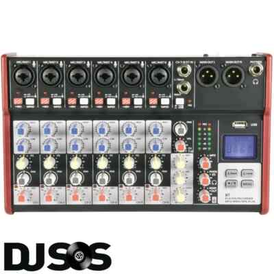 Citronic CSM-8 Compact Mixer Bluetooth Mischpult Verzögerung USB Studio Aufnahme Ka