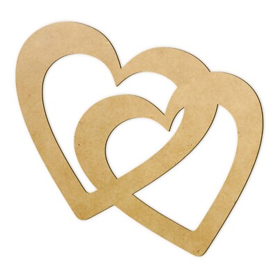 Holzherzen Zwei Verbunden Holz Herzen - Deko Basteln DIY Hochzeit