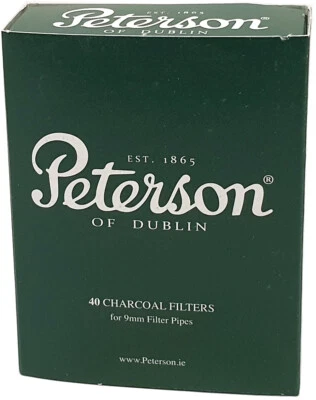 Peterson 9mm Charcoal Pipe Filters (Pack of 40)