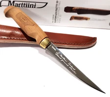 Marttiini Finland Superflex Fillet Skinning Hunting Fishing Knife Leather Sheath