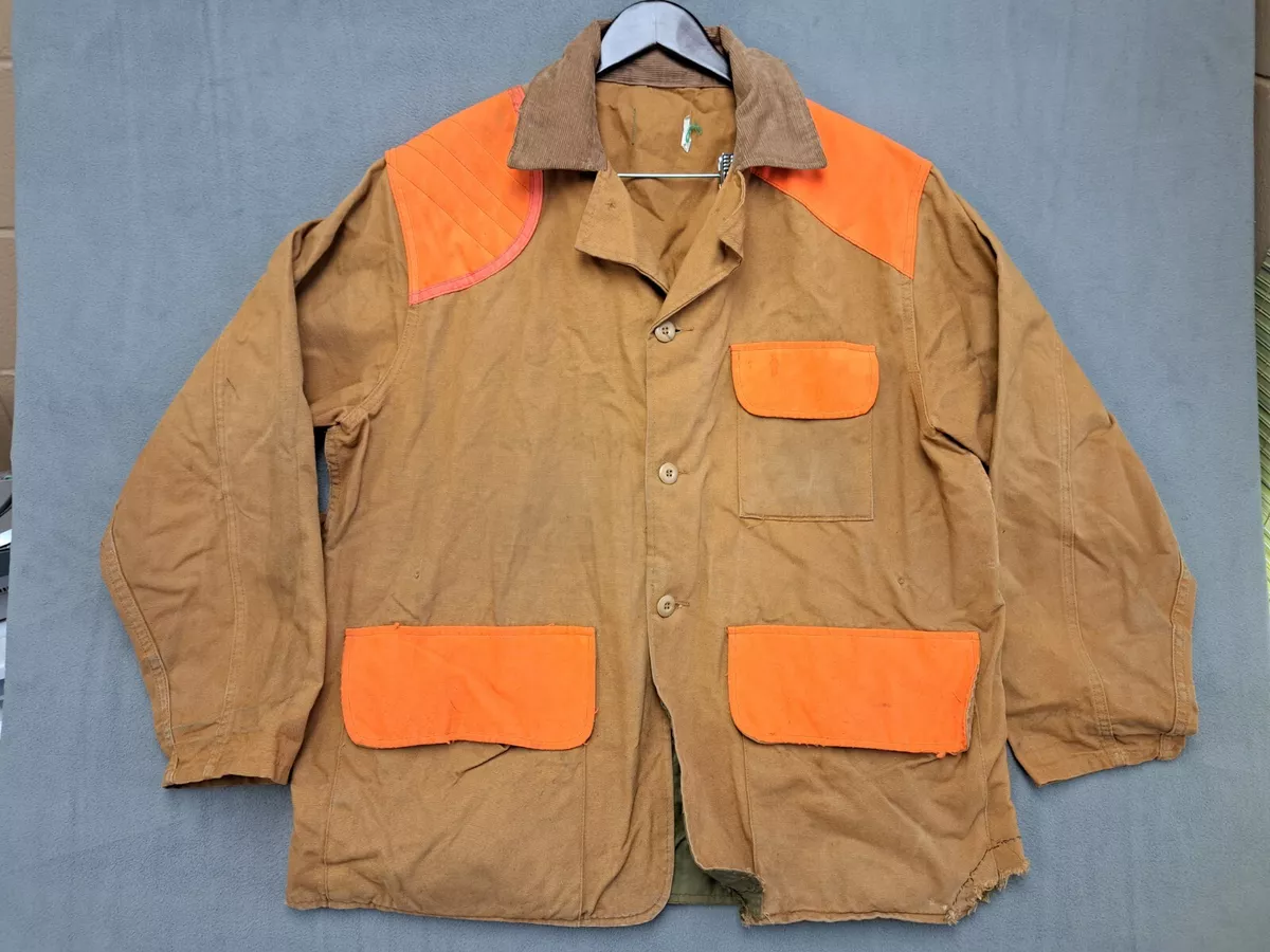 Vintage SafTBak USA Hunting Jacket Mens Large Canvas Padded Shoulder