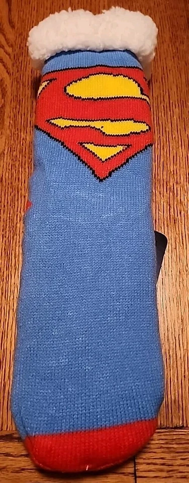Calcetines antideslizantes forrados "talla única" DC Comics Superman Sherpa nuevos con etiquetas Foto 4 de 4