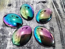 Natural Hematite Cabachon, Grade A, Colour Plated, Non Magnetic,25x18 mm, 2 pce.