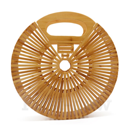 Womens Handmade Round Bamboo Bag Purse Beach Lady