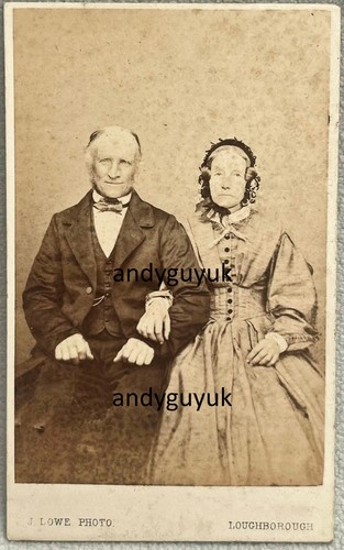 CDV LOUGHBOROUGH VON LOWE SITZENDES PAAR VERBINDENDE ARME ANTIKES FOTO MOTORHAUBE HUT