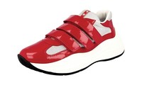 Prada Americas Cup Chunky Sneaker Klettverschluss 3E6441 Rot Neu - 37