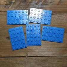 LEGO 3032 Bright Blue Plate 4x6 Qty 5