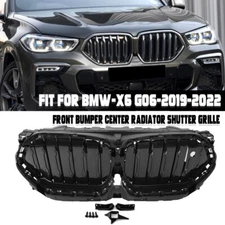 Black Front Grille Mesh Bumper Grill with vision holes For BMW G06 X6 2019-2024
