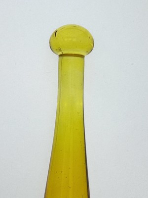 Blenko Handmade Glass Lamp Stretched Tear Drop Finial in Citrine