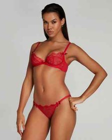AGENT PROVOCATEUR SOLD OUT RED LORNA LACE BRIEF 4 LARGE UK 12 BNWT RRP &pound;100