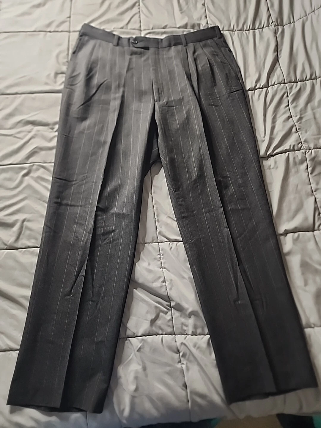 Pantaloni vintage Burberrys uomo 38 grigio antracite gesso lana leggera