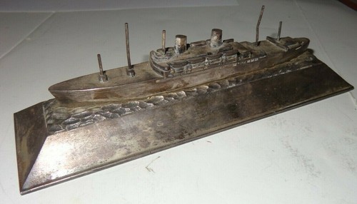 SS PRESIDENT WILSON VINTAGE METAL CRUISE SHIP MODEL ACHIEVEMENT AWARD TROPHY - 第 5/9 張圖片