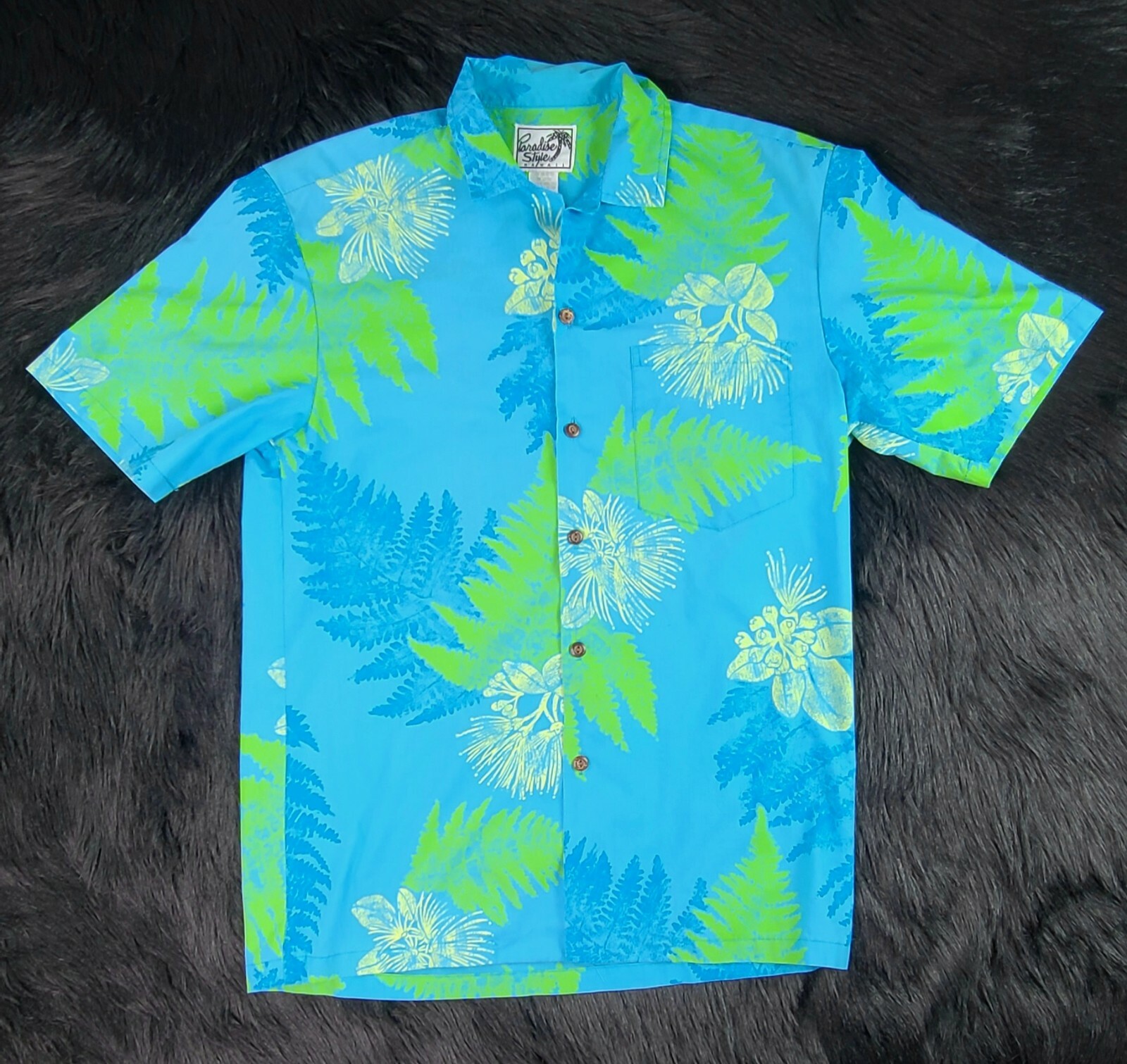 Vintage 80’s Paradise Style Hawaiian Shirt Mens (… - image 1