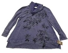 Jess & Jane LILY BELL Mineral Washed Cowl Neckline Tunic, SZ XL - NEW NWT