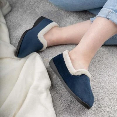 The Slipper Company Womens Slippers Blue Adults Ladies Full Navy SIZE