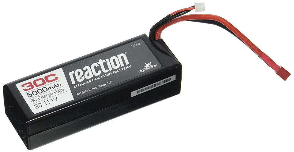 Dynamite Reaction 11.1v 11.1 5000mah 3S 30C LIPO Battery Dean Ultra T DYN9007D - Image 2 of 4