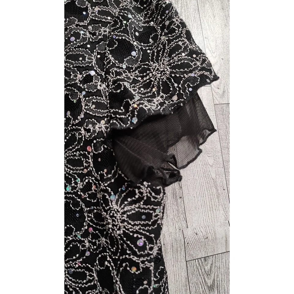 Chaqueta y concha negra vintage Cocomo para mujer talla XL bordada de estrás elástica Foto 3 de 4