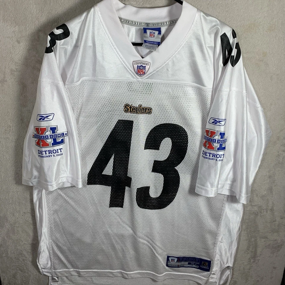 Vintage Reebok Pittsburgh Steelers Troy Polamalu Jersey Adult XL Super Bowl Mens - Image 2 of 4