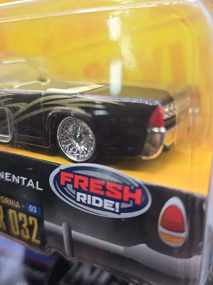 63 Lincoln Continental Black Chrome Spokes Gold Jada Toys Dub City Old Skool  - Image 3 of 4