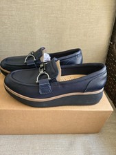 Clark's Zylah Erin Leather Loafer Navy Size 7M NIB