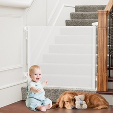 PRObebi Retractable Baby  Dog Gate - Extra Wide 54" W x 34" H , Ideal for Stai