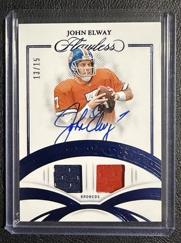 2025 Panini Flawless Football John Elway Game Worn Dual Jersey Auto #13/15