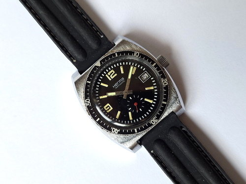 Rare! Vintage HERMA men's watch, FRANCE 1970s, DIVER Style, Mechanical FE 233-69 - Picture 16 of 20