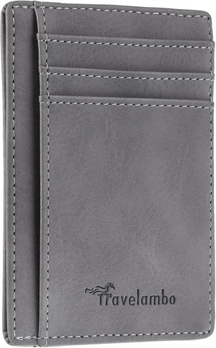 Travelambo Slim Wallet Front Pocket Minimalist Leather RFID Blocking Medium Size - 第 37/45 張圖片