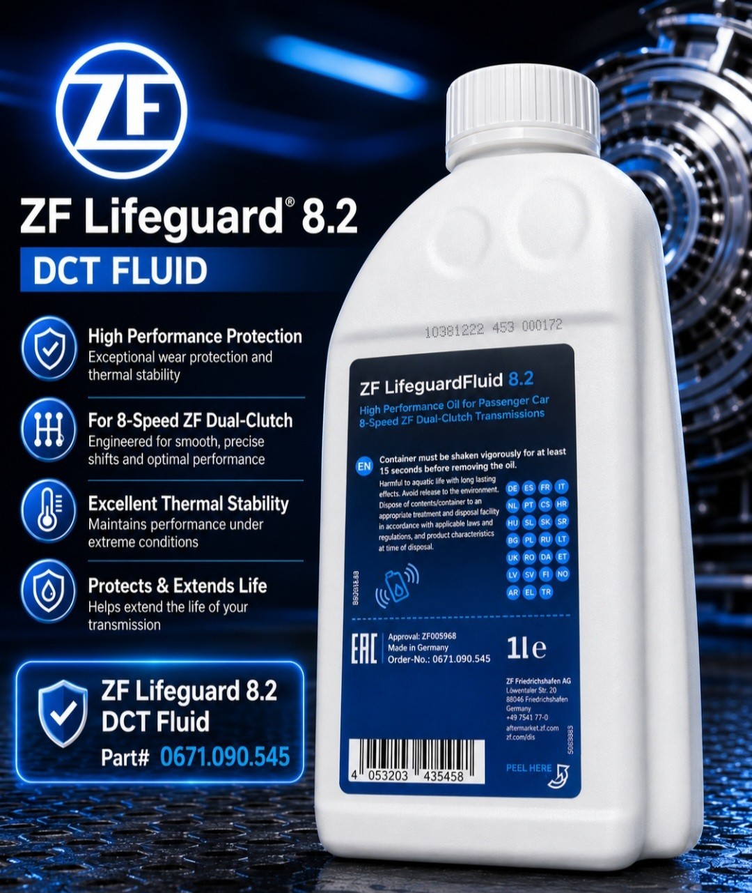 ZF LIFEGUARD 8.2 DCT/PDK PORSCHE,,AUDI,BENTLEY  (12 LITER)