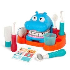 Hippo Dentist Play Set for Toddlers with 14 Plastic Dental Toy Accessories