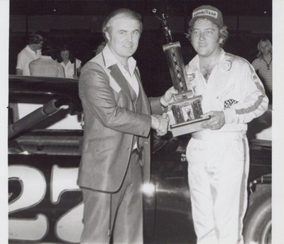 Steve Spencer Larry Hester Speedway trophy 1970s - Himes Estate Photo