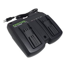 Festool TCL 6 Duo Caricabatterie 18V Li-Ion Doppio, Nero 577017