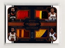 2017 Panini Dominion Quad Materials LeBron Harden Westbrook PRIME PATCHES /25 SP