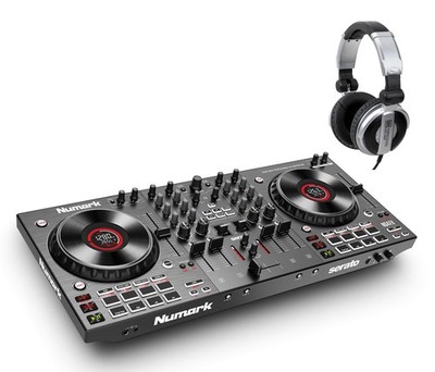 4-Kanal DJ Controller Set NS4FX von Numark mit Pronomic KDJ-1000 DJ-Kopfhörer
