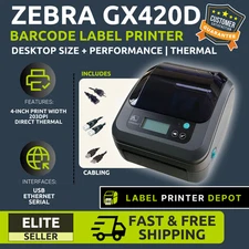 ✅Zebra GK42-202510-000 Desktop Label Printer, 4-Inch Width, USB, Network!🔥⭐