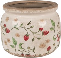 Blumentopf Keramik 20X15 Cm Beige Rot Clayre & Eef 6CE1632L