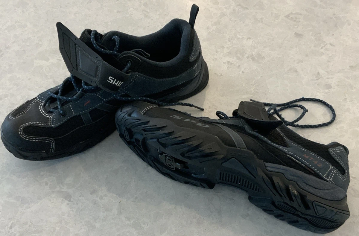 Shimano Men\'s 10.5 Black Double Strap Cycling Shoes With SPD Clips SH MT42NV Shimano 2 Bolt Casual Cycling Shoes for Men for sale | eBay main image 4