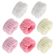 4.3" x 2.4" Face Wristband Towel, 8pcs, Pink Red, Pink, White, Beige
