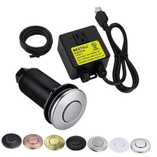  Sinktop Air Switch Kit for Garbage Brushed Nickel ABS Plastic Long/3.6"