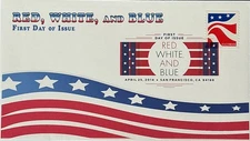 BDAOCITW KSC Cachets 4895 Red White and Blue US Flag San Francisco 