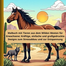 Malbuch Tiere Wilder Westen Erwachsene: Kr&auml;ftige Designs Stressabbau Entspannung
