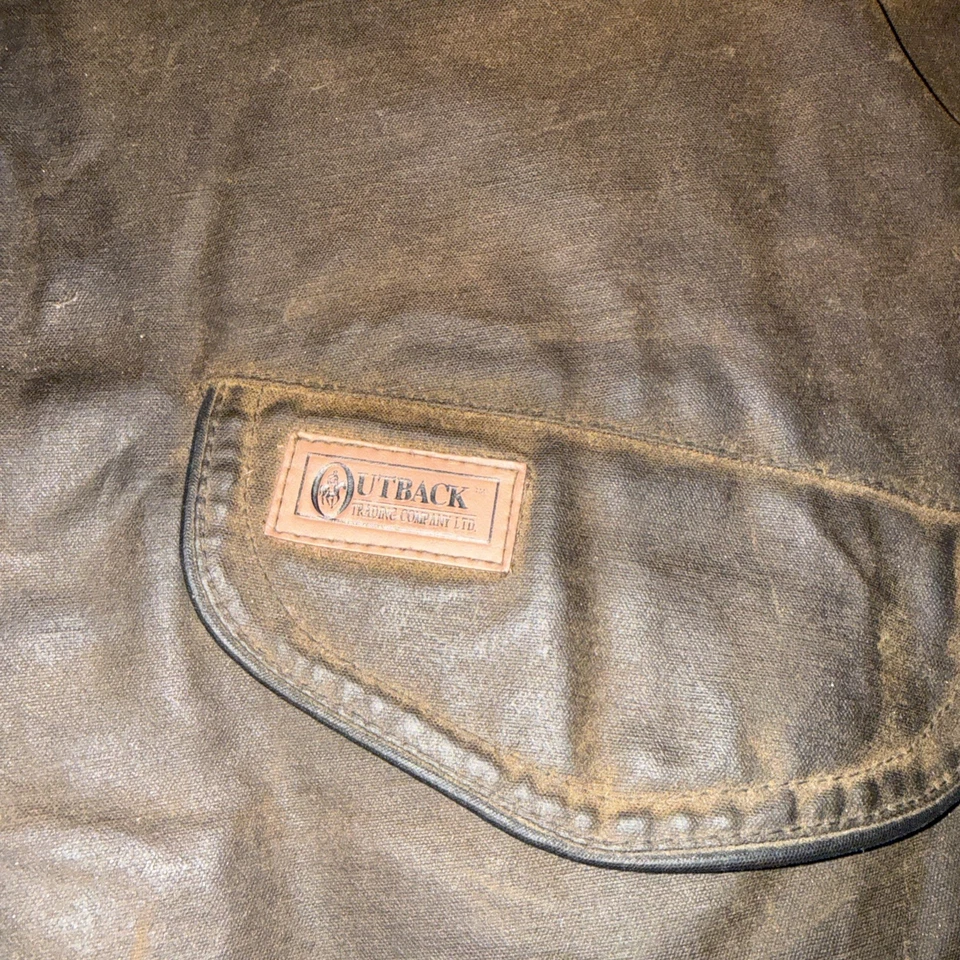 Men’s Medium Outback Trading Company Cliffdweller Brown Oilskin Vest Western - Image 4 of 4