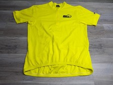Vintage Canari MS Bike Tour Cycling Jersey XL Yellow Hi Viz USA Made 1/4 Zip