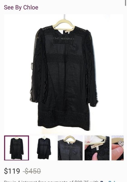 Women See By Chloe Dress Black Linen 36 / S / 44