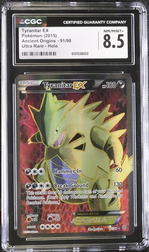 Pokemon Tyranitar EX 91/98 XY Ancient Origins 2015 Full Art Holo CGC 8.5