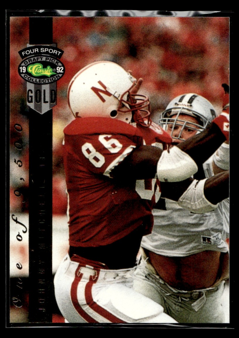 1992 Classic Four Sport Gold Johnny Mitchell #123 Nebraska Cornhuskers / Jets