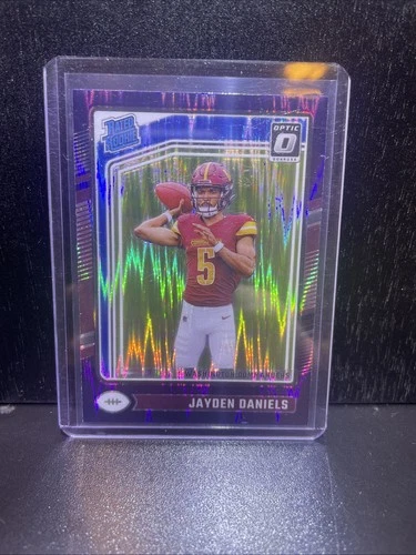 2024 Panini Optic - Rated Rookie Jayden Daniels #248 Purple Shock Prizm (RC)