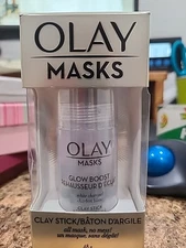 1 Olay Masks Glow Boost White Charcoal Clay Face Mask Stick, 1.7 oz Single New